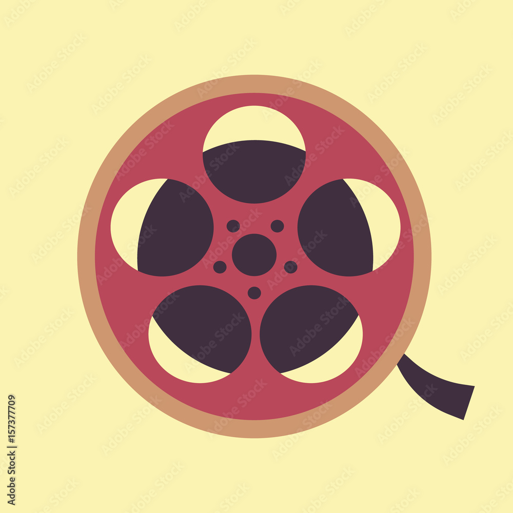 Flat modern design with shadow reel of film Flat modern design with shadow reel of film