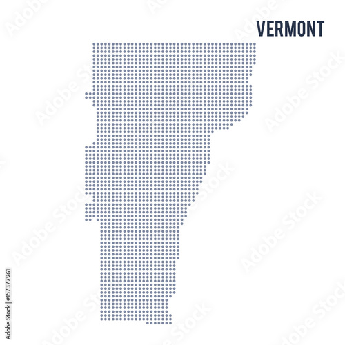 Vector dotted map State of Vermont isolated on white background .