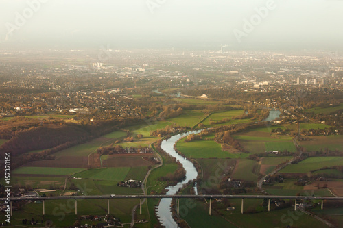 Aerial of Muehlheim Ruhr Area Germany Europe photo