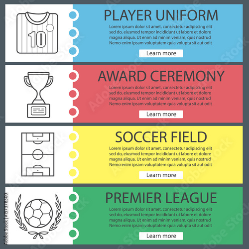 Soccer web banner templates set