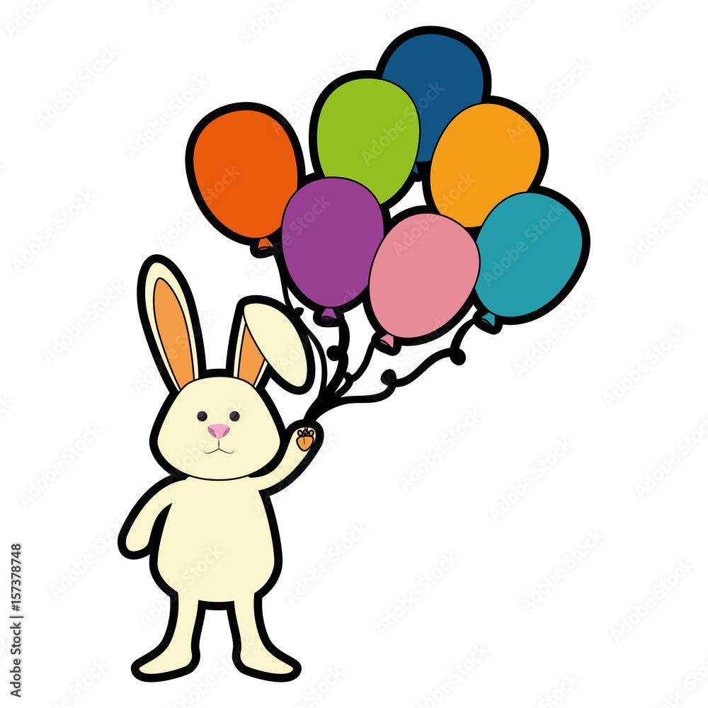 bunny animal balloons vector icon illustration graphic design bunny animal balloons vector icon illustration graphic design