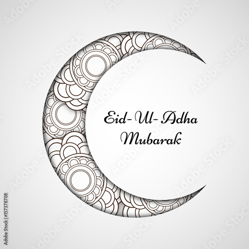 Illustration of floral moon for eid
