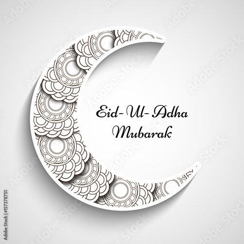 Illustration of floral moon for eid