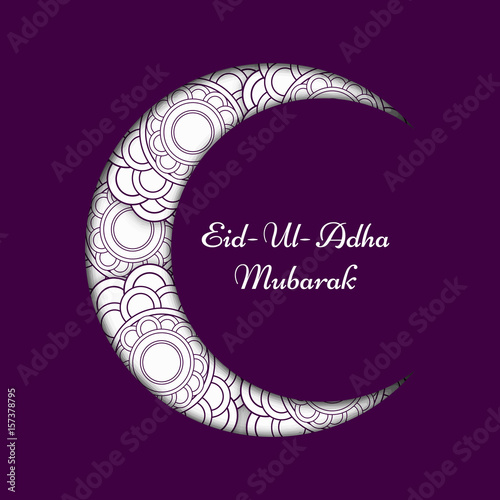 Illustration of floral moon for eid