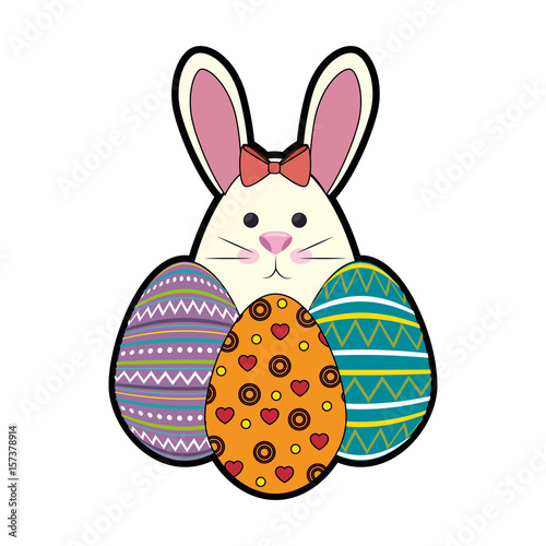 bunny animal egg easter vector icon illustration graphic design