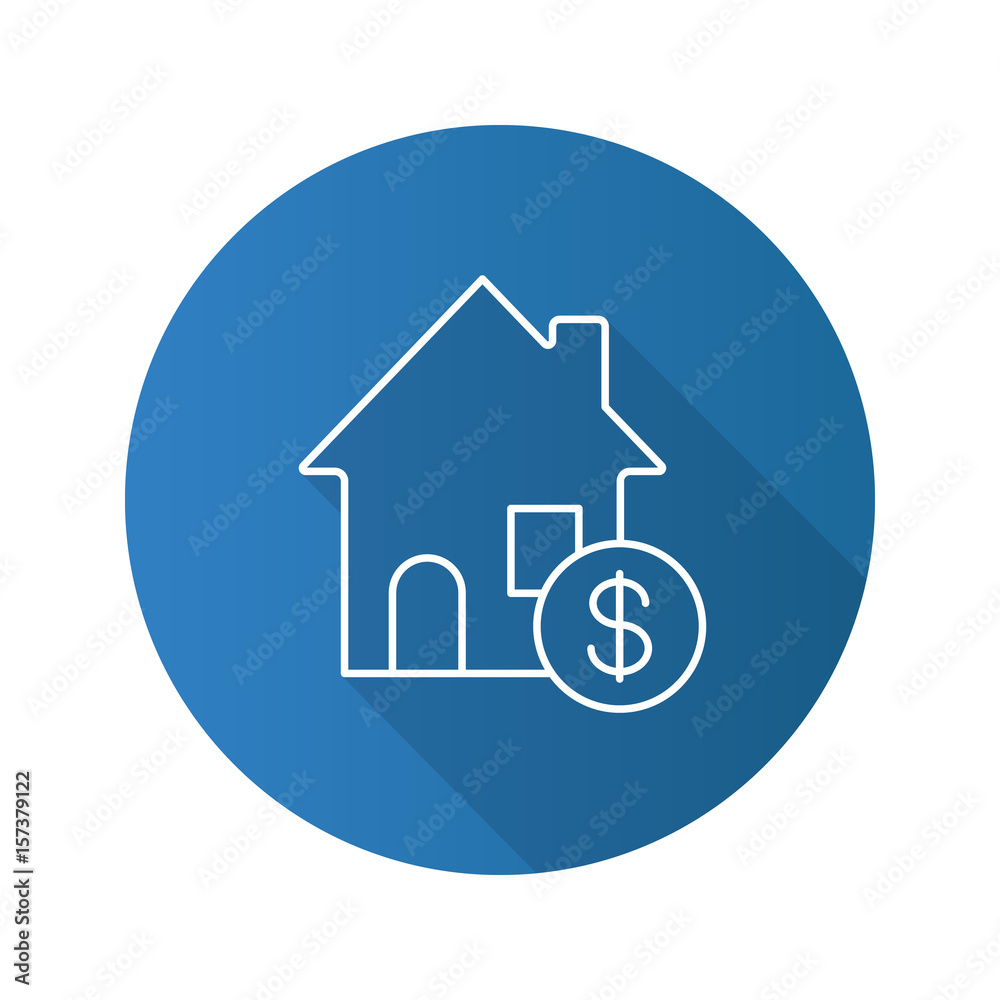 Real estate market flat linear long shadow icon Real estate market flat linear long shadow icon
