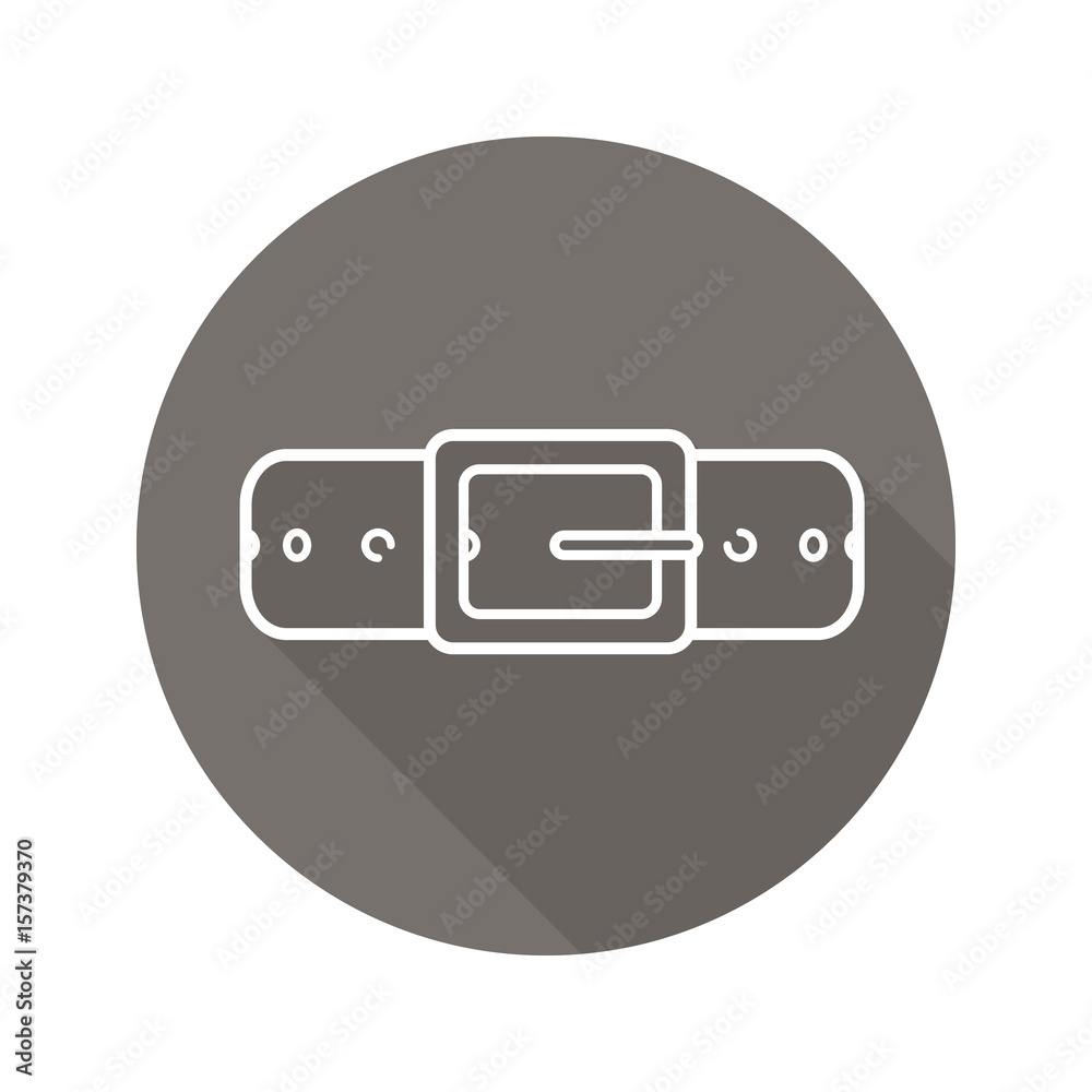 Leather belt flat linear long shadow icon Leather belt flat linear long shadow icon
