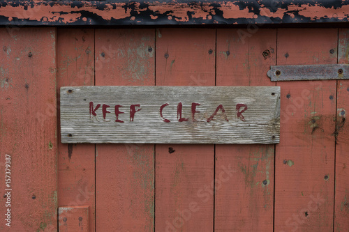 old keep out sign