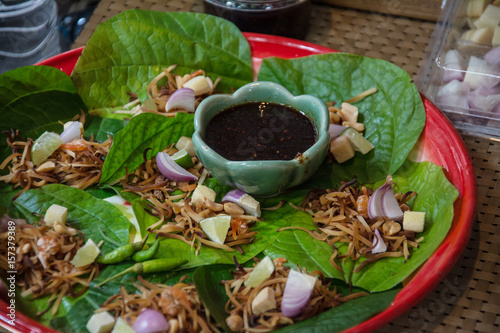 Savoury Leaf Wraps (Miang Kham),Thai tradition food