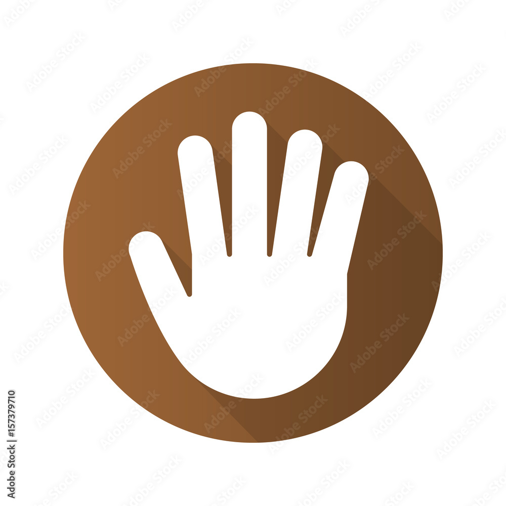 Obraz premium Palm flat design long shadow icon
