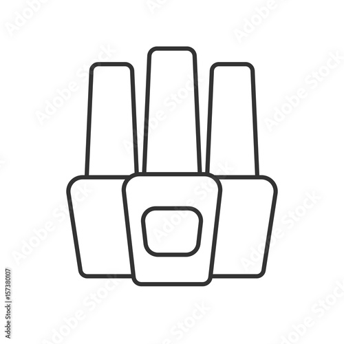 Nail polish bottles linear icon