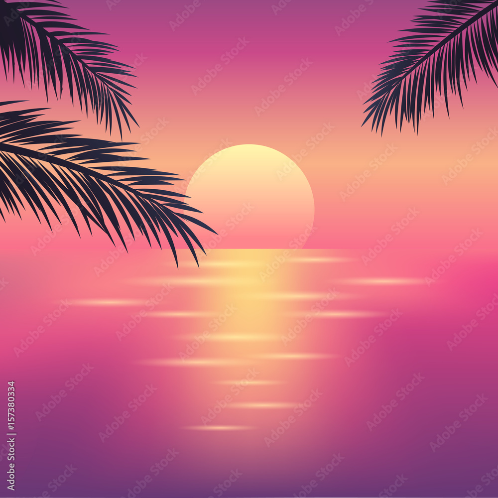 Tropical sunset on the ocean