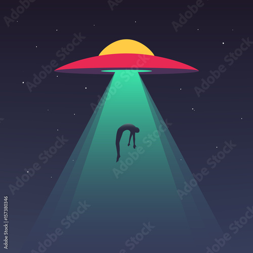 UFO abducts human