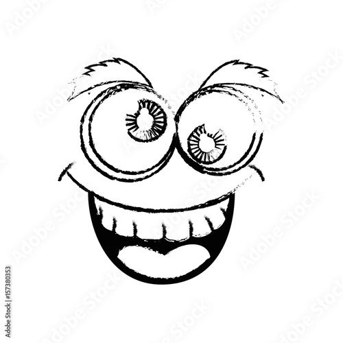 funny face crazy eyes vector icon illustration graphic design