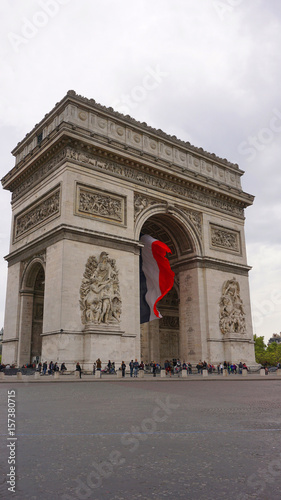 Photo of Arc de Triomphe on a cloudy spring morning, Paris, France