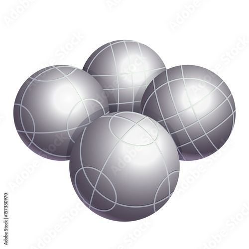 Foto Colorless bocce balls made of metal or plastic vector