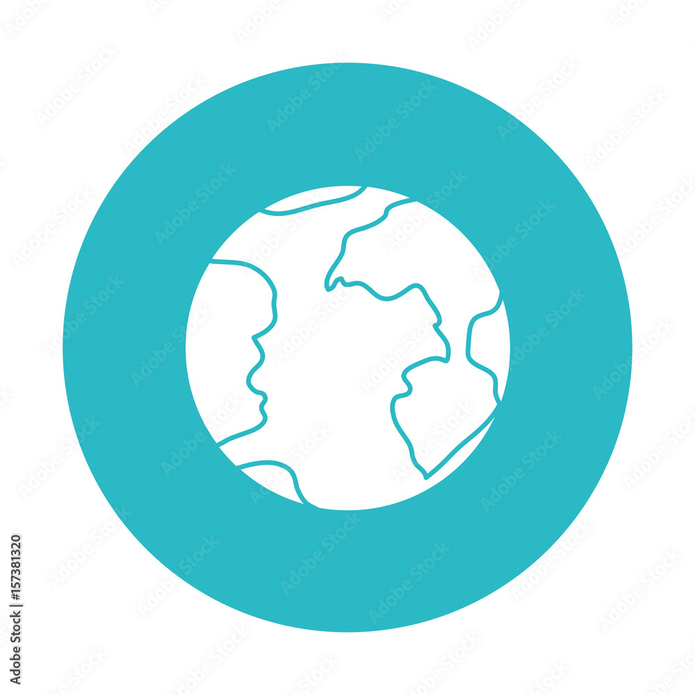 circle light blue with earth globe icon vector illustration circle light blue with earth globe icon vector illustration