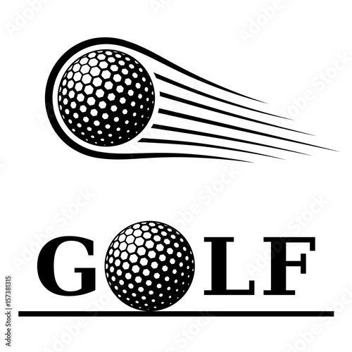 golf ball motion line text symbol vector