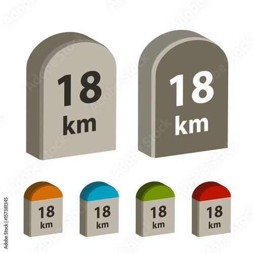 3d milestone boundary stone vector