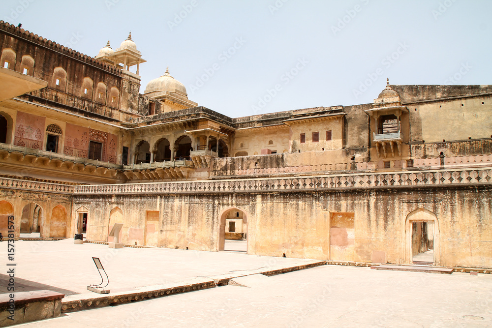 View inside the Jaipur Amer Fort, India
