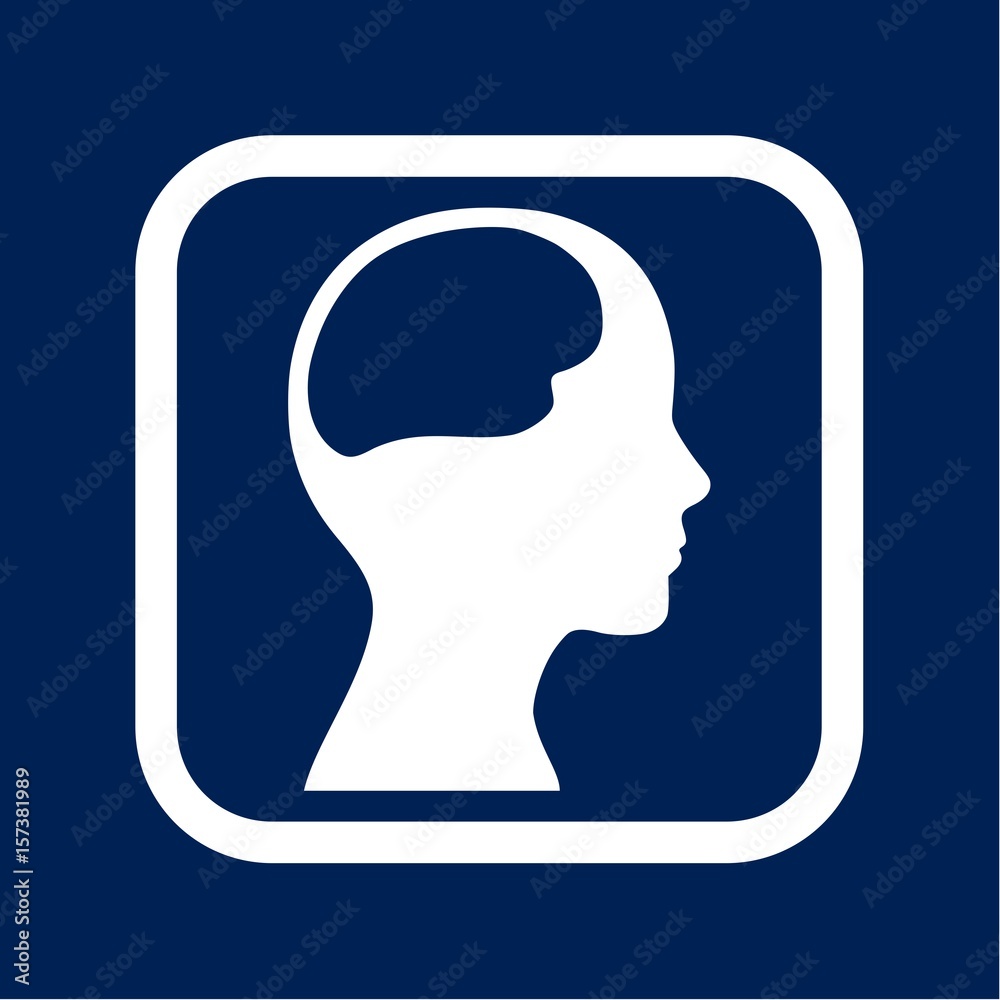 Human head silhouette and structure of the brain Human head silhouette and structure of the brain