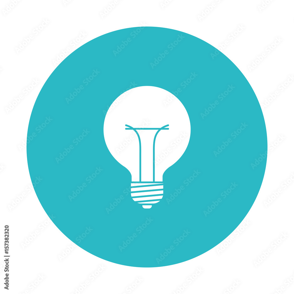 circle light blue with bulb light icon vector illustration circle light blue with bulb light icon vector illustration