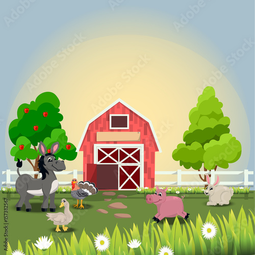 happy and cheerful farm animals © lacrimastella