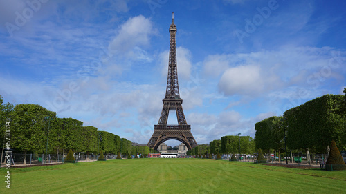 Photo of Eiffel Tower as seen from Champ de Mars, Paris, France © aerial-drone