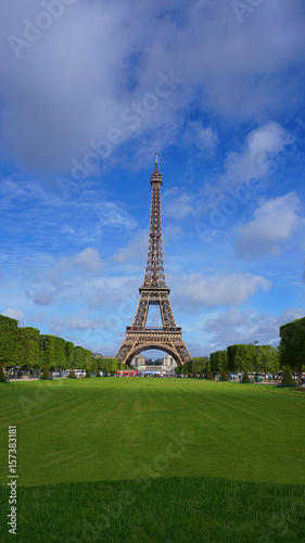 Photo of Eiffel Tower as seen from Champ de Mars  Paris  France