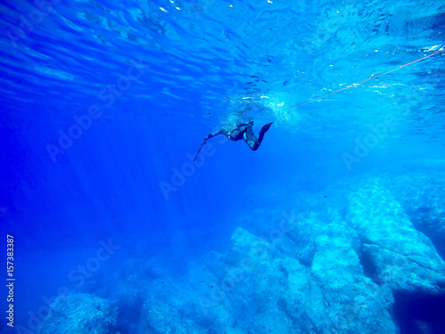 spearfishing in the blue mediterranean sea water © UMB-O