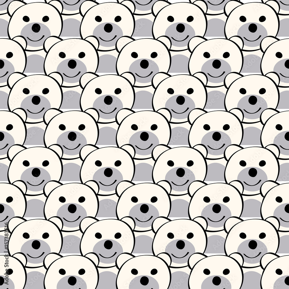 Seamless pattern bear animal ornament background Seamless pattern bear animal ornament background