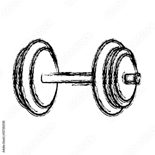 dumbbell icon over white background. vector illustration