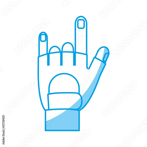 hand wearing a sport glove icon over white background. vector illustration