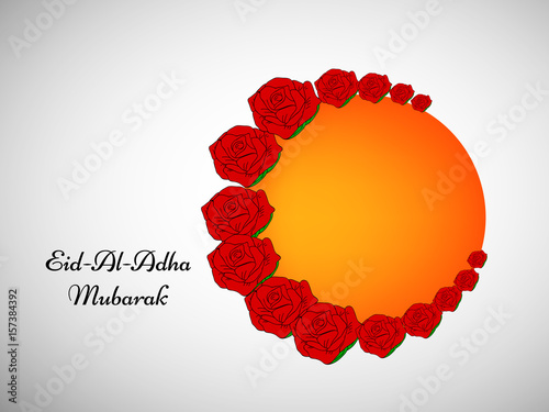 Illustration of floral moon for eid