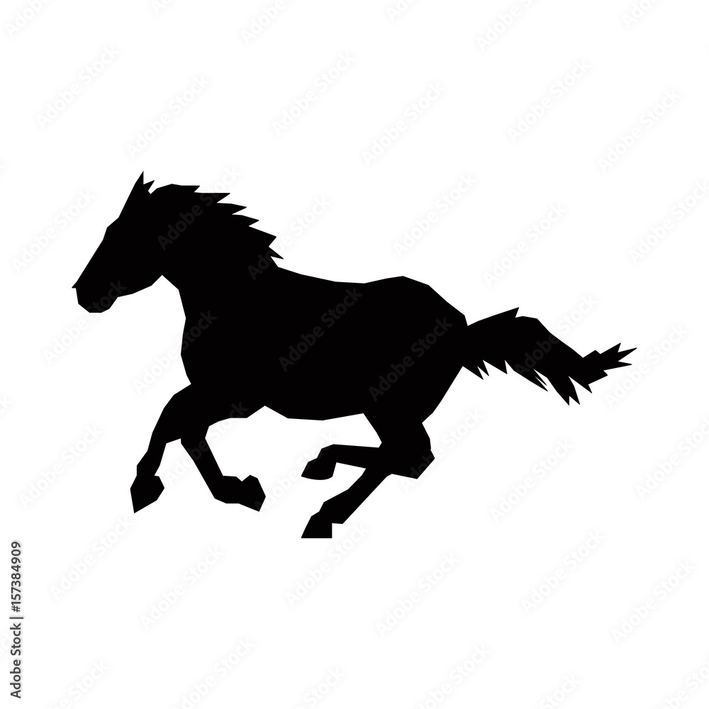 horse domestic animal, farming, agricultural species vector illustration