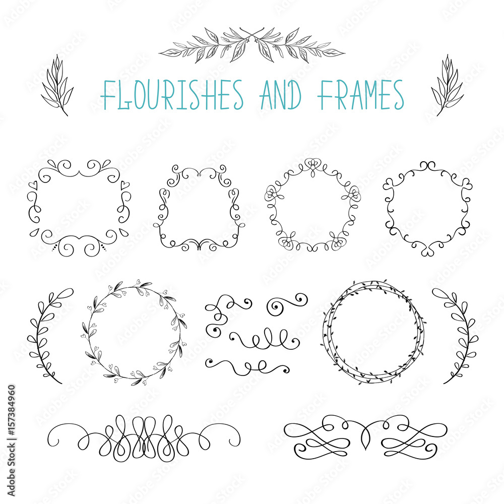 Handdrawn Laurel Wreaths in Vector. Design elements collection. Design elements for invitations, greeting cards, quotes, blogs, posters and more. Perfect For Wedding Frames. Handdrawn Laurel Wreaths in Vector. Design elements collection. Design elements for invitations, greeting cards, quotes, blogs, posters and more. Perfect For Wedding Frames.