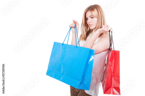 Beautiful stylish woman with shopping bags