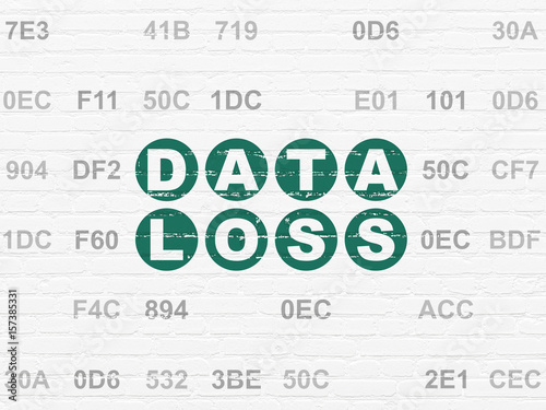 Information concept  Data Loss on wall background