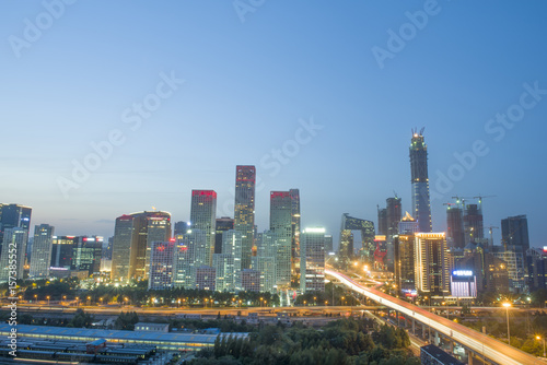 Guomao CBD city landscapes in Beijing, China.Central business district