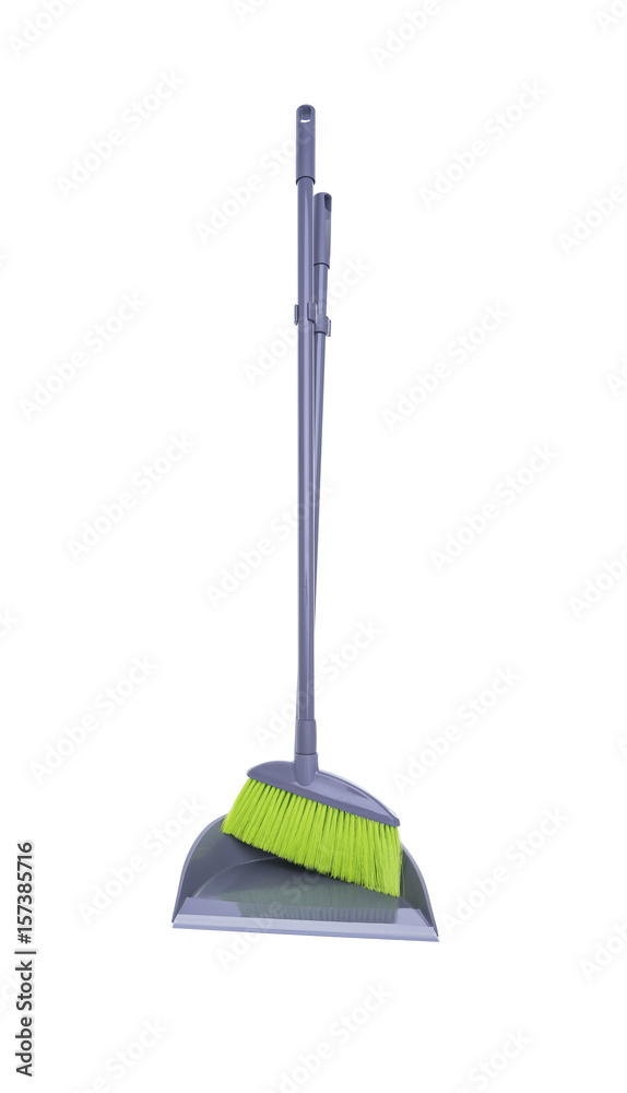 Broom and scoop. Broom and scoop.