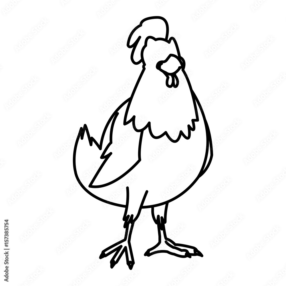 cartoon hen bird farm domestic animal vector illustration