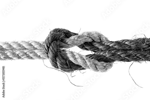 Black and white ropes conne...