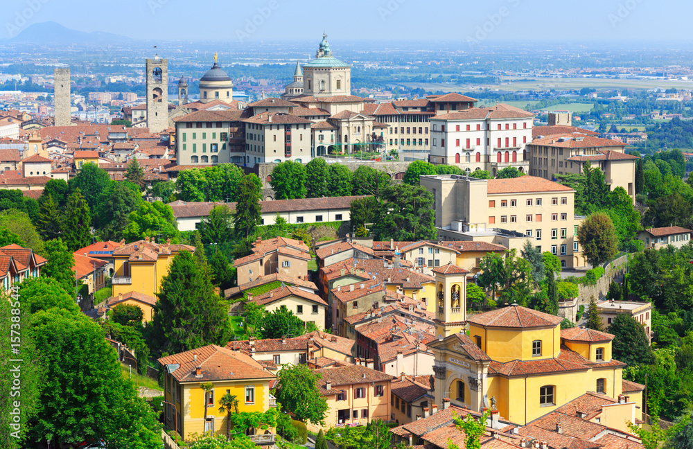 Bergamo, view of the  downtown, Italy