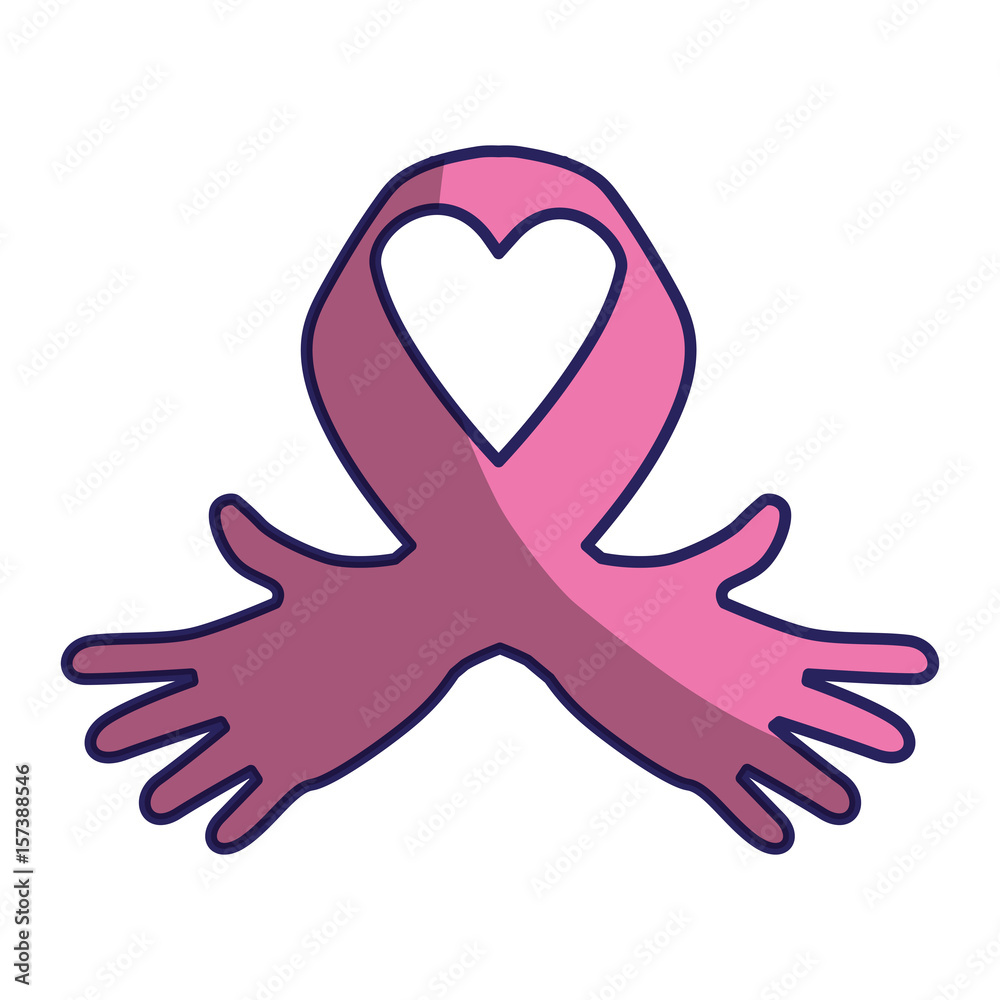 Ribbon cancer symbol icon vector illustration graphic design