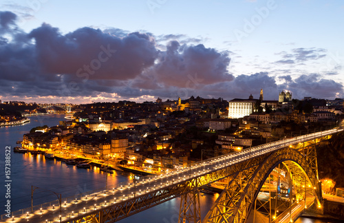 Night view of the downtown of Porto, Portugal