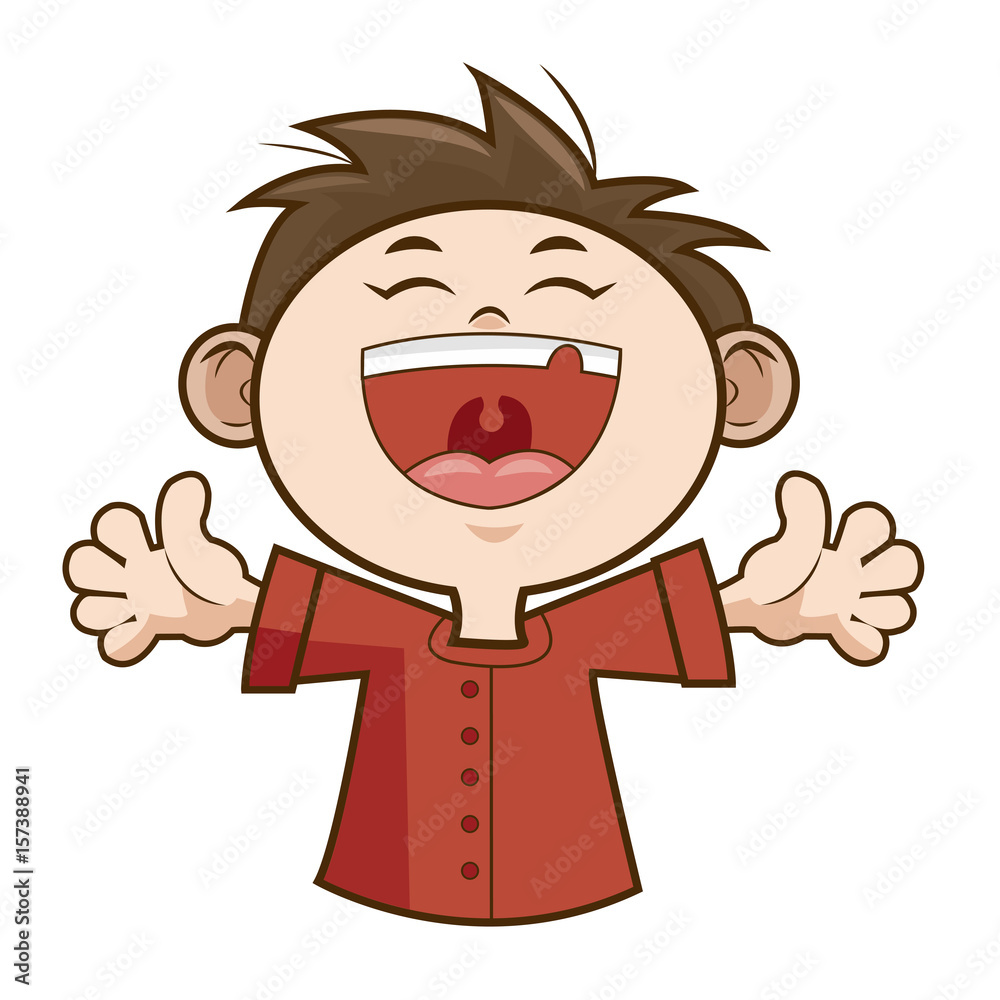 Obraz premium children, boy happy face celebration party vector illustartion