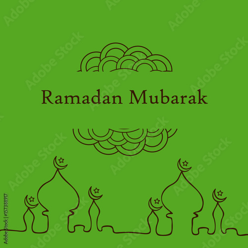 Illustration of mosque for eid