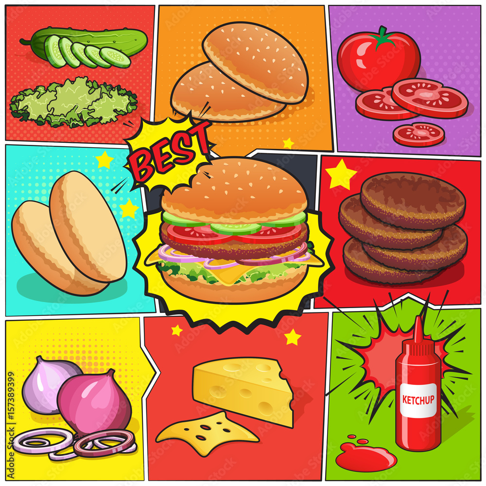 Burger Comic Book Page