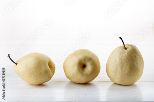 Chinese white pears or ya pears photo