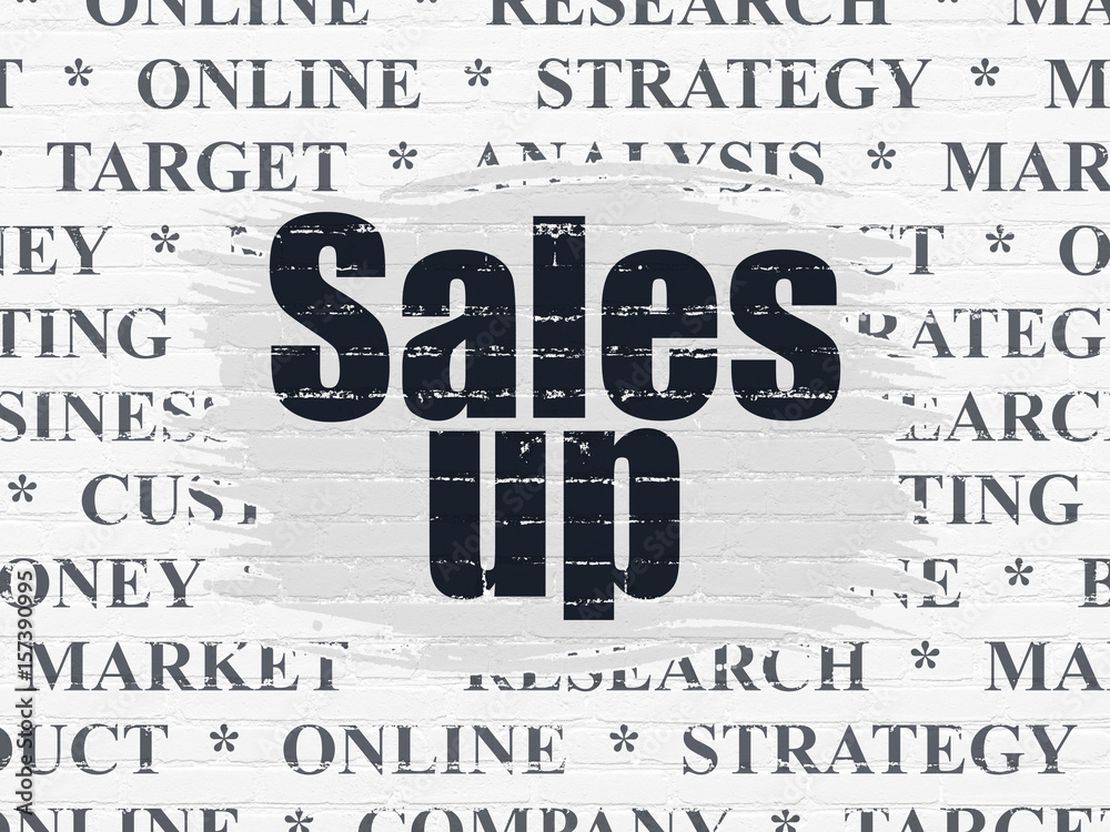 Marketing concept: Sales Up on wall background Marketing concept: Sales Up on wall background